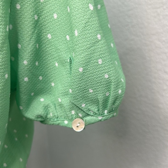 Charlie Holiday Stellar Green Polka Dot Top Size 6 - Picture 11 of 12